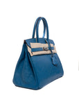 Birkin 30 Ostrich Bleu Mykonos Palladium Hardware □Q