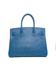 Birkin 30 Ostrich Bleu Mykonos Palladium Hardware □Q